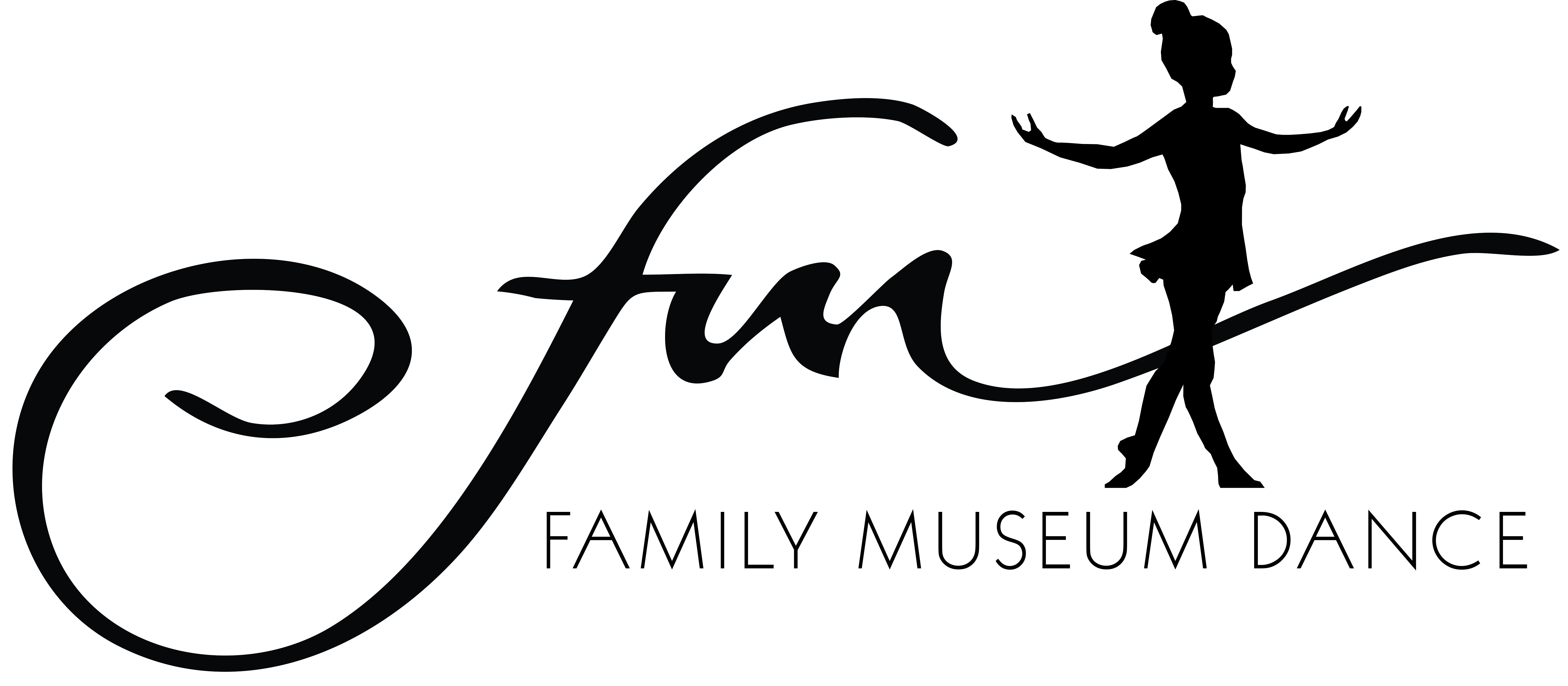 Family museum dance logo with dancer Family museum dance logo with dancer